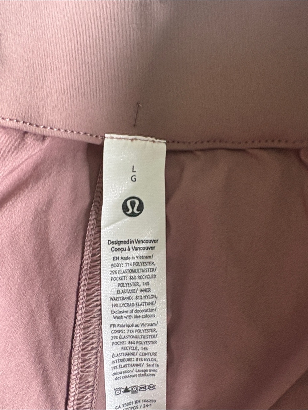 lululemon athletica women's shorts in mauve pink - Picture 2 of 4